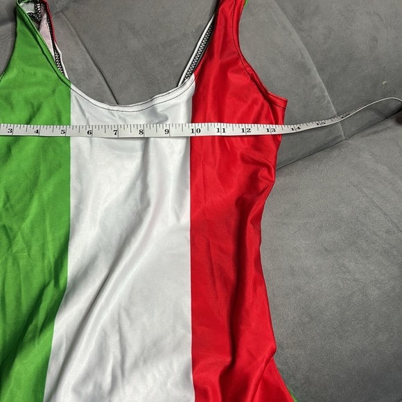 Italian Flag One Piece Swimsuit - Green, White, and Red size small - Picture 3 of 6